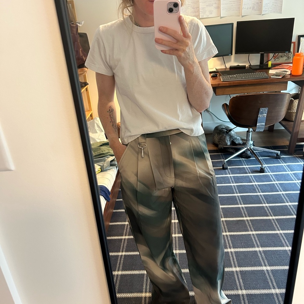 Reese Cooper Green and Gray Cargo Pants Relaxed Fit